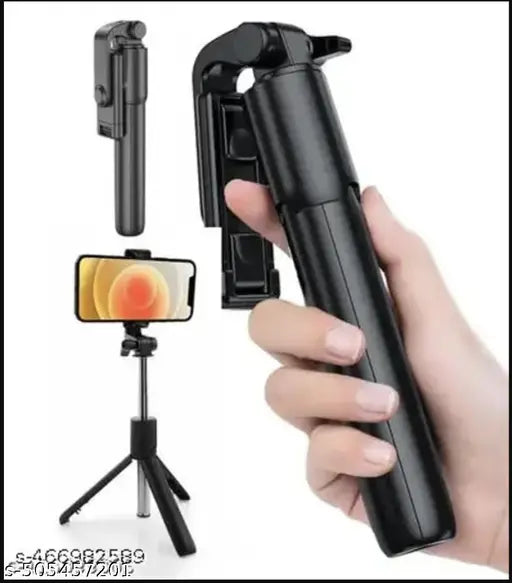 R1S Bluetooth Extendable Selfie Sticks with Wireless Remote and Tripod Stand 3-in-1 Multifunctional Selfie Stick Portable Lightweight Compatible with All Smartphones